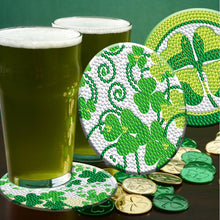 Load image into Gallery viewer, 8PCS Wooden Diamond Painting Art Coaster Kit with Holder (Saint Patricks Day)