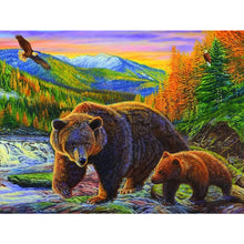 Load image into Gallery viewer, Brown Bear 40*30CM(Canvas) Full Square Drill Diamond Painting
