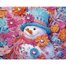 Load image into Gallery viewer, Pink Snowman 40*50CM(Canvas) Partial Special Shaped Drill Diamond Painting