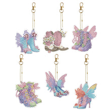 Load image into Gallery viewer, 6PCS Double Sided Special Shape Diamond Painting Keychain (Fairy Shoes)