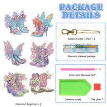 Load image into Gallery viewer, 6PCS Double Sided Special Shape Diamond Painting Keychain (Fairy Shoes)