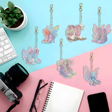 Load image into Gallery viewer, 6PCS Double Sided Special Shape Diamond Painting Keychain (Fairy Shoes)