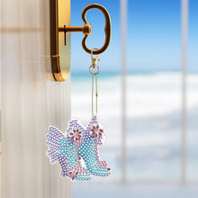 Load image into Gallery viewer, 6PCS Double Sided Special Shape Diamond Painting Keychain (Fairy Shoes)