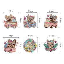 Load image into Gallery viewer, 6PCS Double Sided Special Shape Diamond Painting Keychain (Yorkie Puppy)