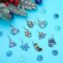 Load image into Gallery viewer, 9 Pairs Christmas Trees Snowmen Double Sided Dangle Drop Diamond Art Earring Kit