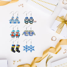 Load image into Gallery viewer, 9 Pairs Christmas Trees Snowmen Double Sided Dangle Drop Diamond Art Earring Kit