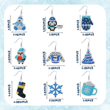 Load image into Gallery viewer, 9 Pairs Christmas Trees Snowmen Double Sided Dangle Drop Diamond Art Earring Kit