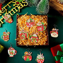 Load image into Gallery viewer, 10 Pairs Double Sided Christmas Cup Diamond Painting Earring for Women Girls