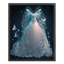 Load image into Gallery viewer, Huancan - White Dress With Butterflies - 40*50CM 11CT 3 Stamped Cross Stitch