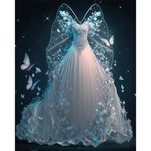 Load image into Gallery viewer, Huancan - White Dress With Butterflies - 40*50CM 11CT 3 Stamped Cross Stitch