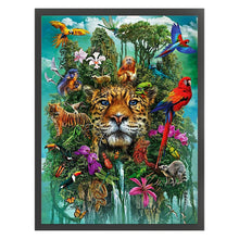 Load image into Gallery viewer, Huancan - Tiger With Flowers And Birds - 40*55CM 14CT 2 Stamped Cross Stitch