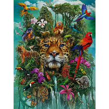 Load image into Gallery viewer, Huancan - Tiger With Flowers And Birds - 40*55CM 14CT 2 Stamped Cross Stitch