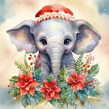 Load image into Gallery viewer, Christmas Winter Elephant 30*30CM(Canvas) Full Round Drill Diamond Painting