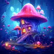 Load image into Gallery viewer, Purple Mushroom House 30*30CM(Canvas) Full Round Drill Diamond Painting