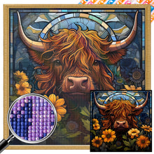 Load image into Gallery viewer, Flowers And Old Cow 30*30CM(Picture) Partial AB Full Square Drill Diamond Painting