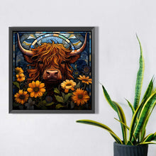 Load image into Gallery viewer, Flowers And Old Cow 30*30CM(Picture) Partial AB Full Square Drill Diamond Painting