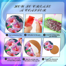 Load image into Gallery viewer, 8PCS Acrylic Diamond Painting Coasters Kits with Holder (Crystal Lotus)