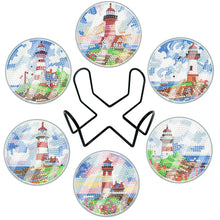 Load image into Gallery viewer, 6PCS Washable Acrylic Special Shape Diamond Painting Art Coaster Kit with Holder