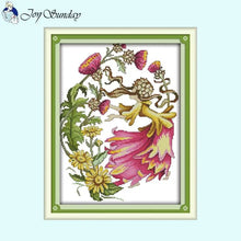 Load image into Gallery viewer, Joy Sunday - October Flower Fairy - 32*41CM 14CT 2 Stamped Cross Stitch
