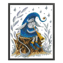 Load image into Gallery viewer, Joy Sunday - Elf Playing The Trumpet - 27*34CM 14CT 2 Stamped Cross Stitch