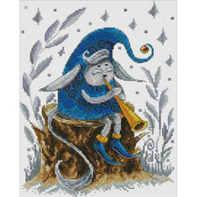 Load image into Gallery viewer, Joy Sunday - Elf Playing The Trumpet - 27*34CM 14CT 2 Stamped Cross Stitch