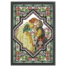 Load image into Gallery viewer, Joy Sunday - Lovers In The Rose Garden - 29*42CM 14CT 2 Stamped Cross Stitch