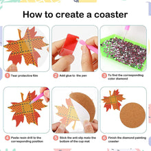 Load image into Gallery viewer, 8 PCS Acrylic Diamond Painting Art Coaster Kit with Holder for Adult(Maple Leaf)