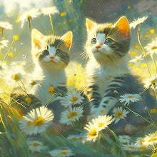 Load image into Gallery viewer, Flowers And Kitten 30*30CM(Canvas) Full Round Drill Diamond Painting