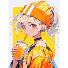 Load image into Gallery viewer, Yishu - Girl Drinking Juice - 40*53CM 11CT 3 Stamped Cross Stitch