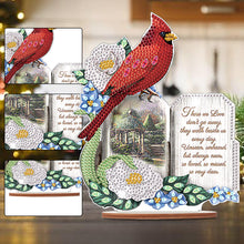 Load image into Gallery viewer, Christmas Wooden Xmas Cardinal Desktop Diamond Art Kits for Xmas Table Office Decor