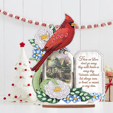 Load image into Gallery viewer, Christmas Wooden Xmas Cardinal Desktop Diamond Art Kits for Xmas Table Office Decor