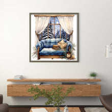 Load image into Gallery viewer, Huancan - Winter Windowsill - 50*50CM 11CT 3 Stamped Cross Stitch