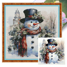 Load image into Gallery viewer, Huancan - Snowman - 50*50CM 11CT 3 Stamped Cross Stitch