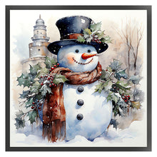 Load image into Gallery viewer, Huancan - Snowman - 50*50CM 11CT 3 Stamped Cross Stitch