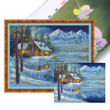Load image into Gallery viewer, Huancan - Winter Christmas Snow House - 60*50CM 11CT 3 Stamped Cross Stitch