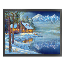 Load image into Gallery viewer, Huancan - Winter Christmas Snow House - 60*50CM 11CT 3 Stamped Cross Stitch