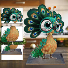 Load image into Gallery viewer, Wooden Desktop Diamond Art Kits Xmas Office Home Desktop Decor (Peacock)