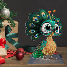 Load image into Gallery viewer, Wooden Desktop Diamond Art Kits Xmas Office Home Desktop Decor (Peacock)