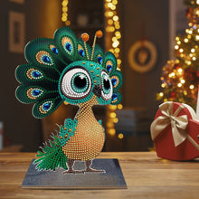 Load image into Gallery viewer, Wooden Desktop Diamond Art Kits Xmas Office Home Desktop Decor (Peacock)