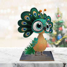 Load image into Gallery viewer, Wooden Desktop Diamond Art Kits Xmas Office Home Desktop Decor (Peacock)