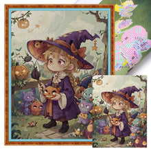 Load image into Gallery viewer, Huancan - Little Witch - 40*55CM 11CT 3 Stamped Cross Stitch