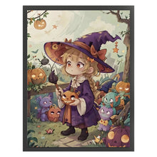 Load image into Gallery viewer, Huancan - Little Witch - 40*55CM 11CT 3 Stamped Cross Stitch