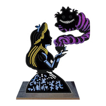 Load image into Gallery viewer, Wooden Diamond Painting Tabletop Ornaments Kit (Alice Cheshire Cat Silhouette)
