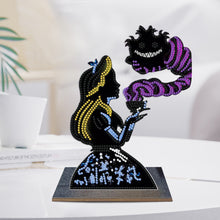 Load image into Gallery viewer, Wooden Diamond Painting Tabletop Ornaments Kit (Alice Cheshire Cat Silhouette)