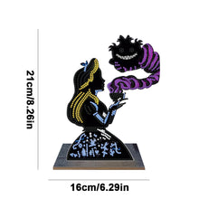 Load image into Gallery viewer, Wooden Diamond Painting Tabletop Ornaments Kit (Alice Cheshire Cat Silhouette)