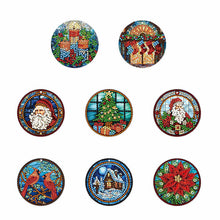 Load image into Gallery viewer, Christmas 8 PCS Acrylic Single-Sided DIY Diamond Painting Hanging Pendant (Santa Cardinal)