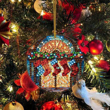 Load image into Gallery viewer, Christmas 8 PCS Acrylic Single-Sided DIY Diamond Painting Hanging Pendant (Santa Cardinal)