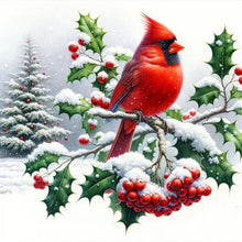 Load image into Gallery viewer, Cardinal On Branch-Bird 40*40CM(Canvas) Full Round Drill Diamond Painting