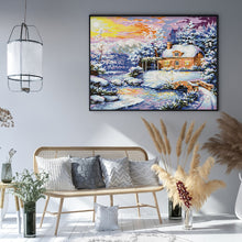 Load image into Gallery viewer, Joy Sunday - Creek Cottage In Winter - 48*40CM 14CT 2 Stamped Cross Stitch