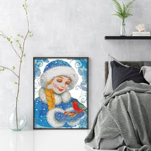 Load image into Gallery viewer, Joy Sunday - Girl In Blue - 44*59CM 14CT 2 Stamped Cross Stitch